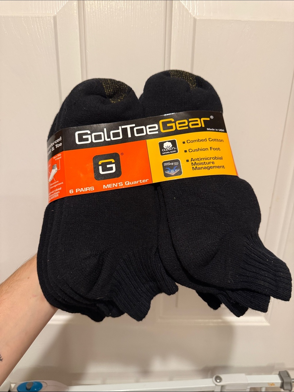 Gold Toe Black Men's Quarter Socks 6-Pack